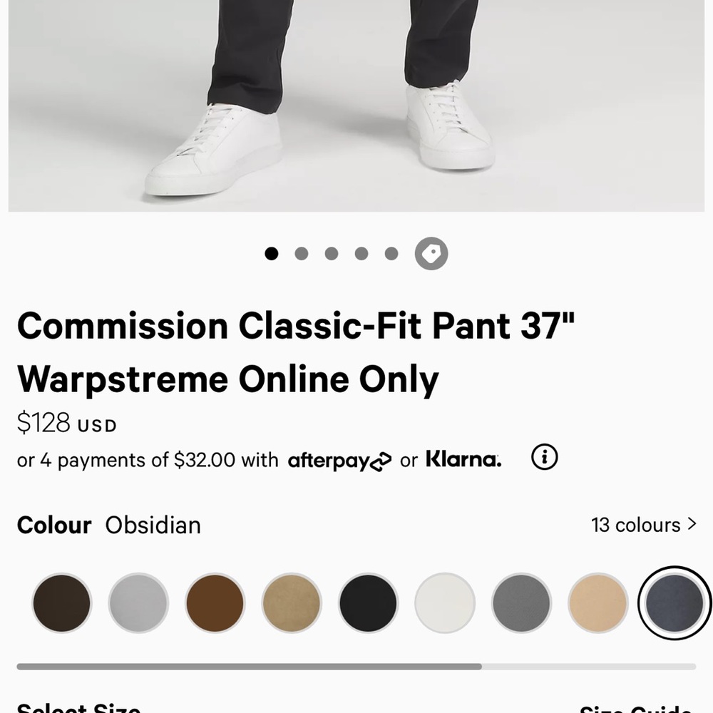 COPY - Brand new commission classic pant 38x37, with tags, color obsidian.